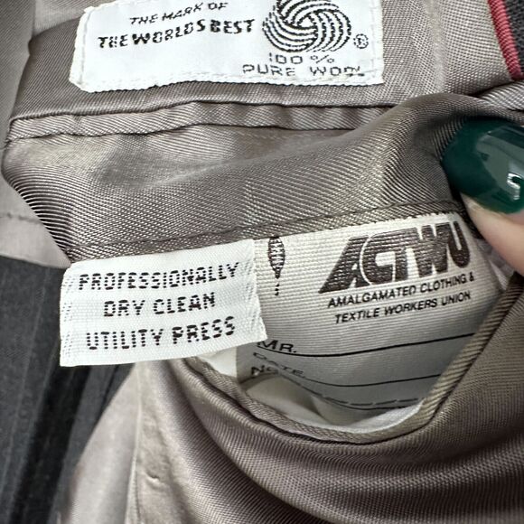 Vintage Meier & Frank Cricketeer Blazer Sport Coat Union 100% Wool Pinstripe - Picture 6 of 6